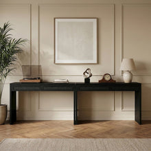 Avro Black Solid Wood And Oak Veneer 2pc. Desk