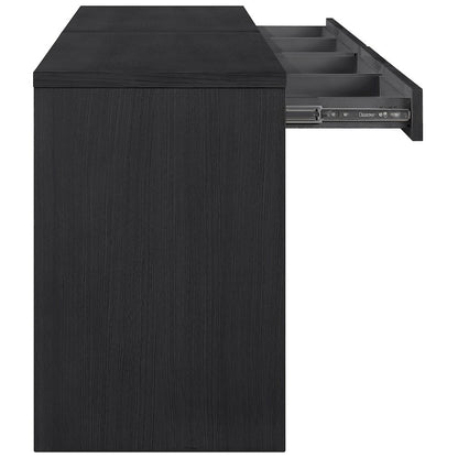 Avro Black Solid Wood And Oak Veneer 2pc. Desk