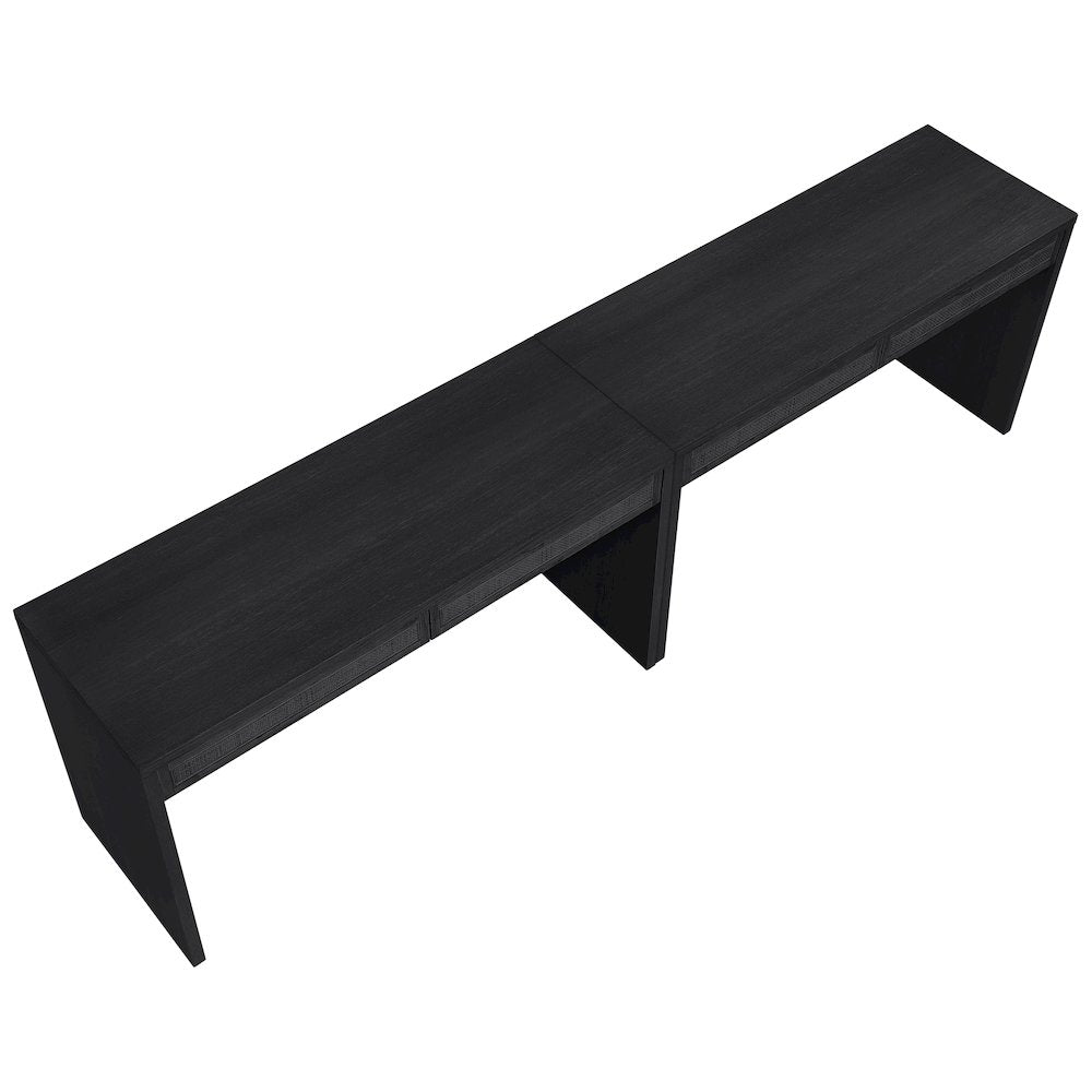 Avro Black Solid Wood And Oak Veneer 2pc. Desk