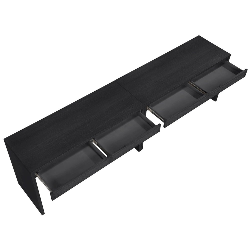 Avro Black Solid Wood And Oak Veneer 2pc. Desk
