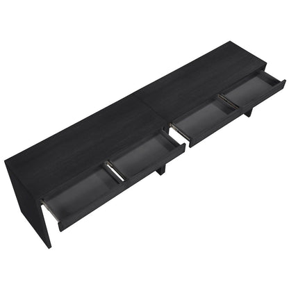 Avro Black Solid Wood And Oak Veneer 2pc. Desk