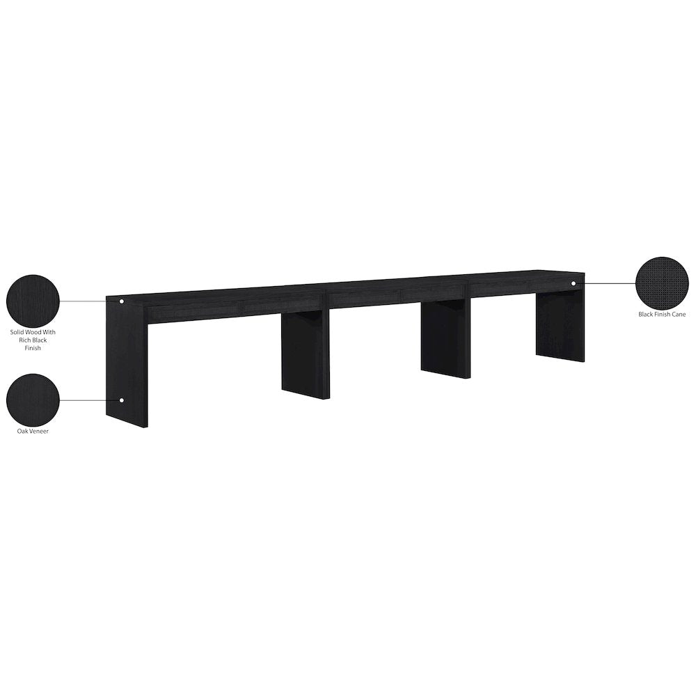Avro Black Solid Wood And Oak Veneer 3pc. Desk