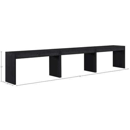 Avro Black Solid Wood And Oak Veneer 3pc. Desk