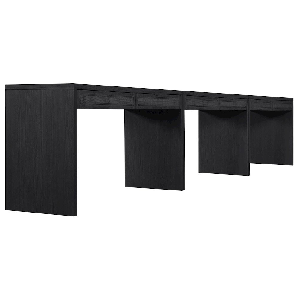 Avro Black Solid Wood And Oak Veneer 3pc. Desk