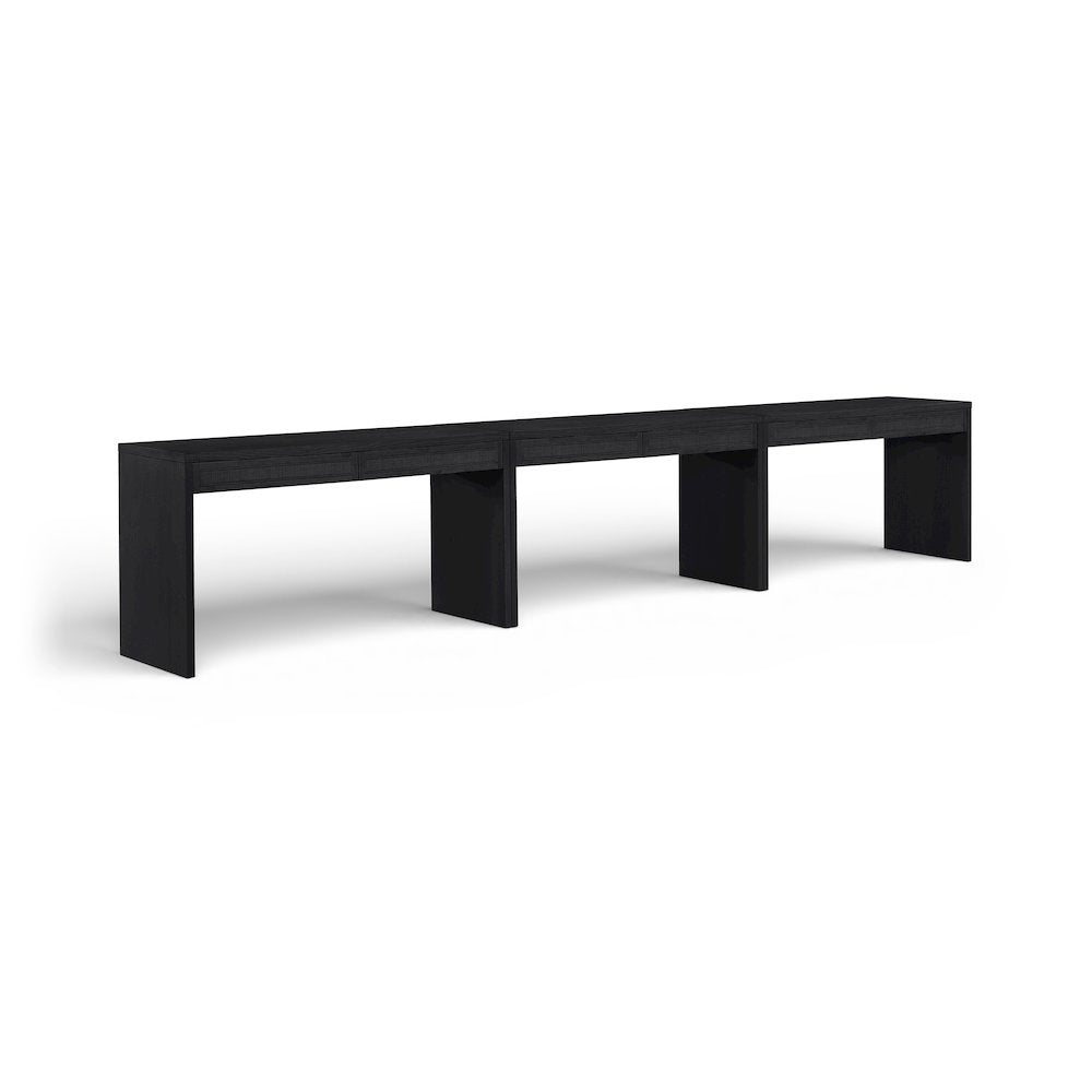 Avro Black Solid Wood And Oak Veneer 3pc. Desk