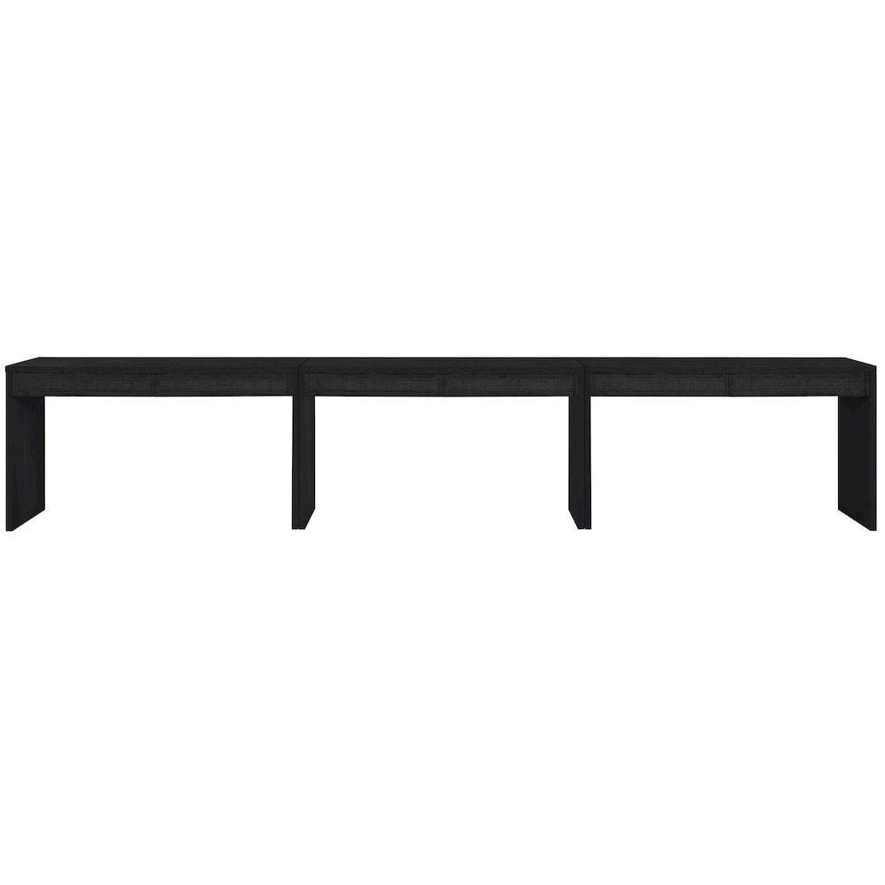 Avro Black Solid Wood And Oak Veneer 3pc. Desk