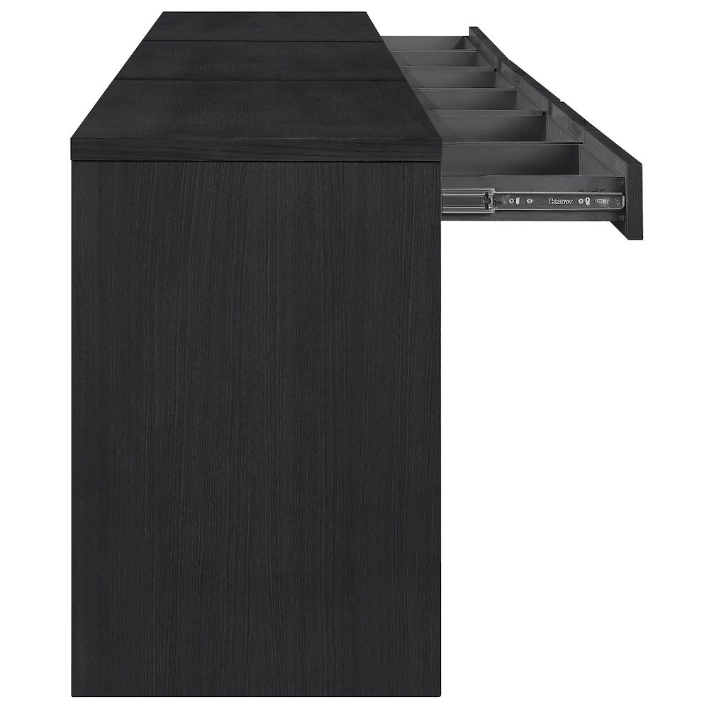 Avro Black Solid Wood And Oak Veneer 3pc. Desk