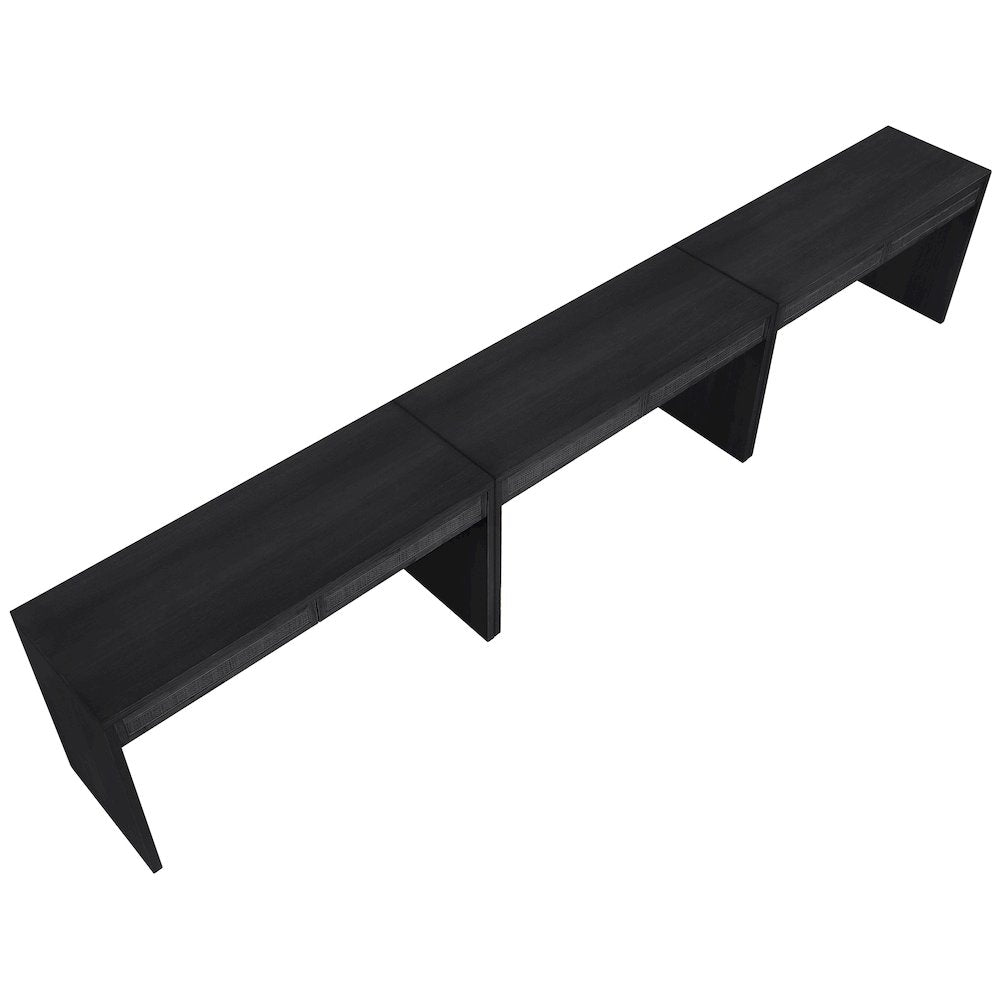 Avro Black Solid Wood And Oak Veneer 3pc. Desk