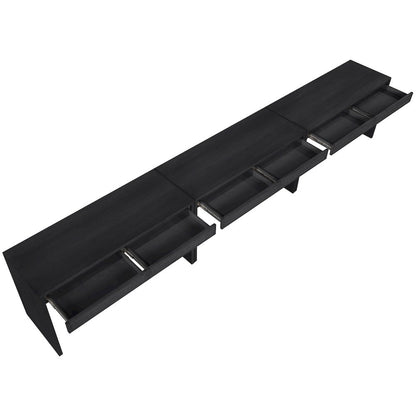Avro Black Solid Wood And Oak Veneer 3pc. Desk
