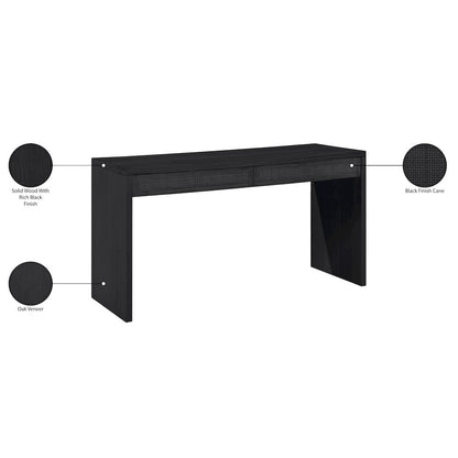 Avro Black Solid Wood And Oak Veneer Desk