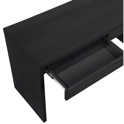 Avro Black Solid Wood And Oak Veneer Desk