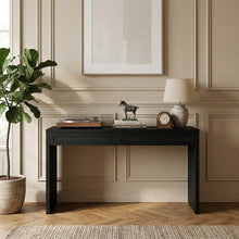 Avro Black Solid Wood And Oak Veneer Desk