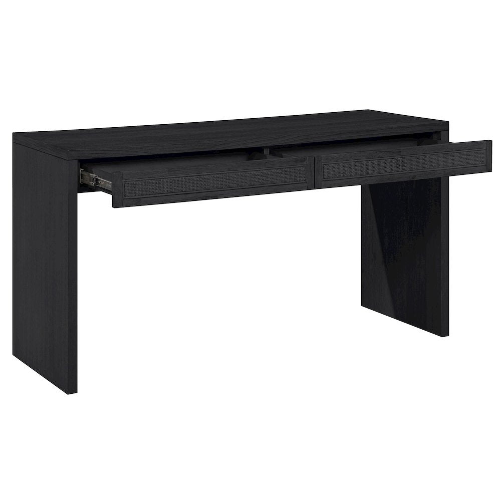 Avro Black Solid Wood And Oak Veneer Desk