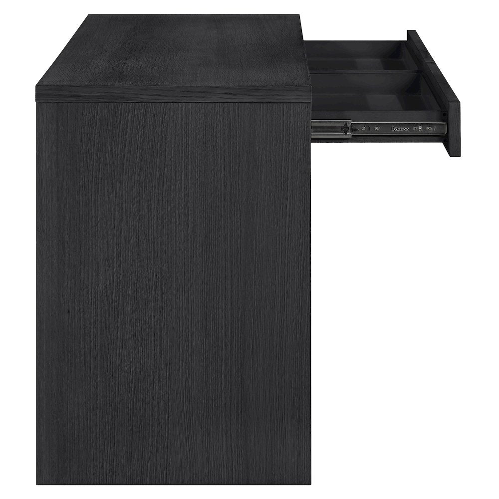 Avro Black Solid Wood And Oak Veneer Desk