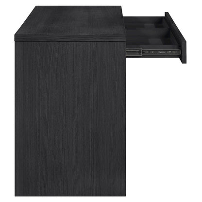 Avro Black Solid Wood And Oak Veneer Desk