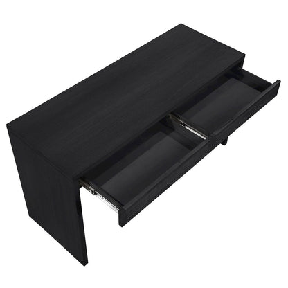 Avro Black Solid Wood And Oak Veneer Desk
