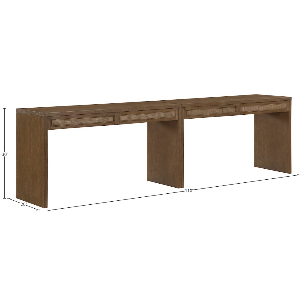 Avro Brown Solid Wood And Oak Veneer 2pc. Desk