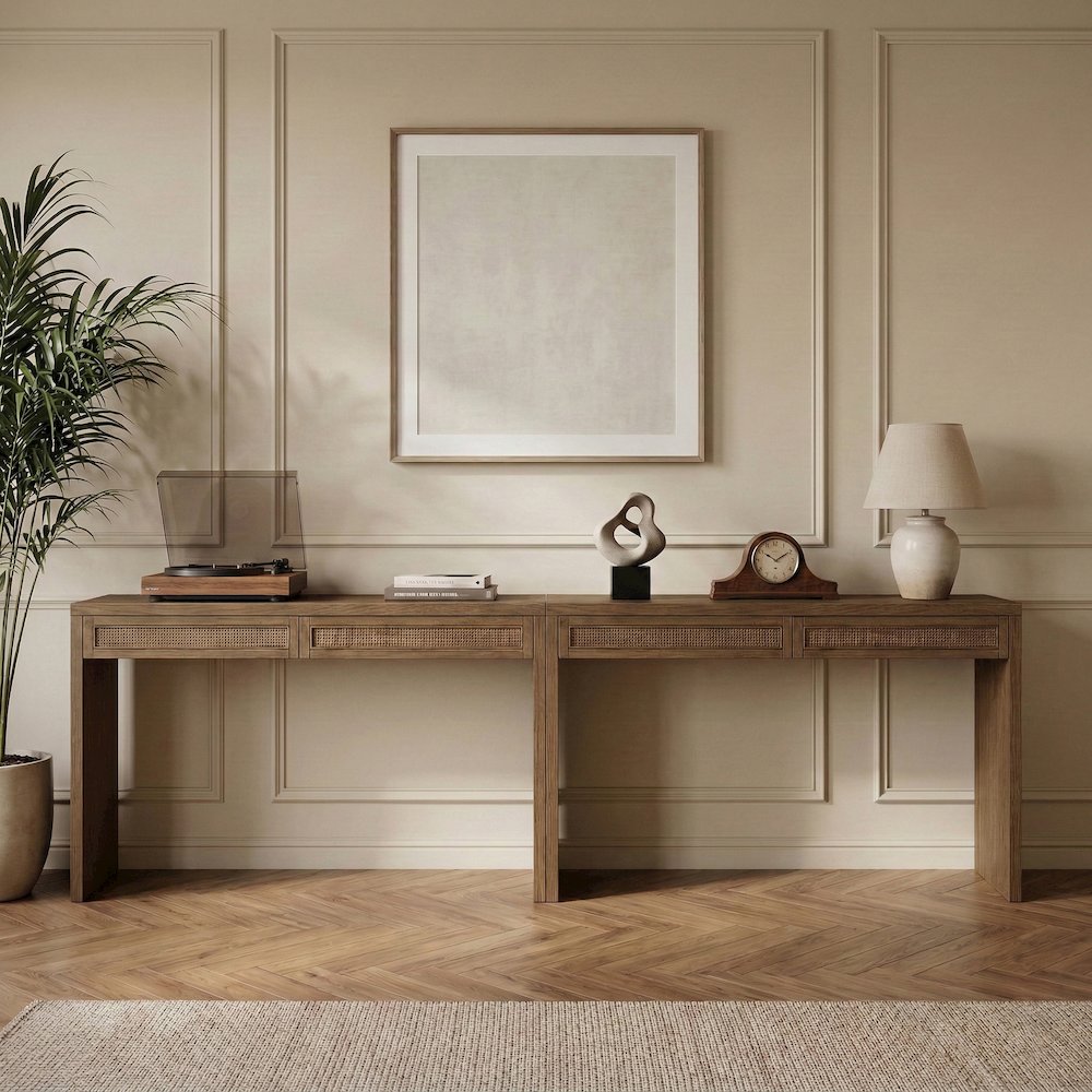 Avro Brown Solid Wood And Oak Veneer 2pc. Desk