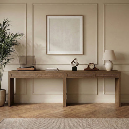 Avro Brown Solid Wood And Oak Veneer 2pc. Desk