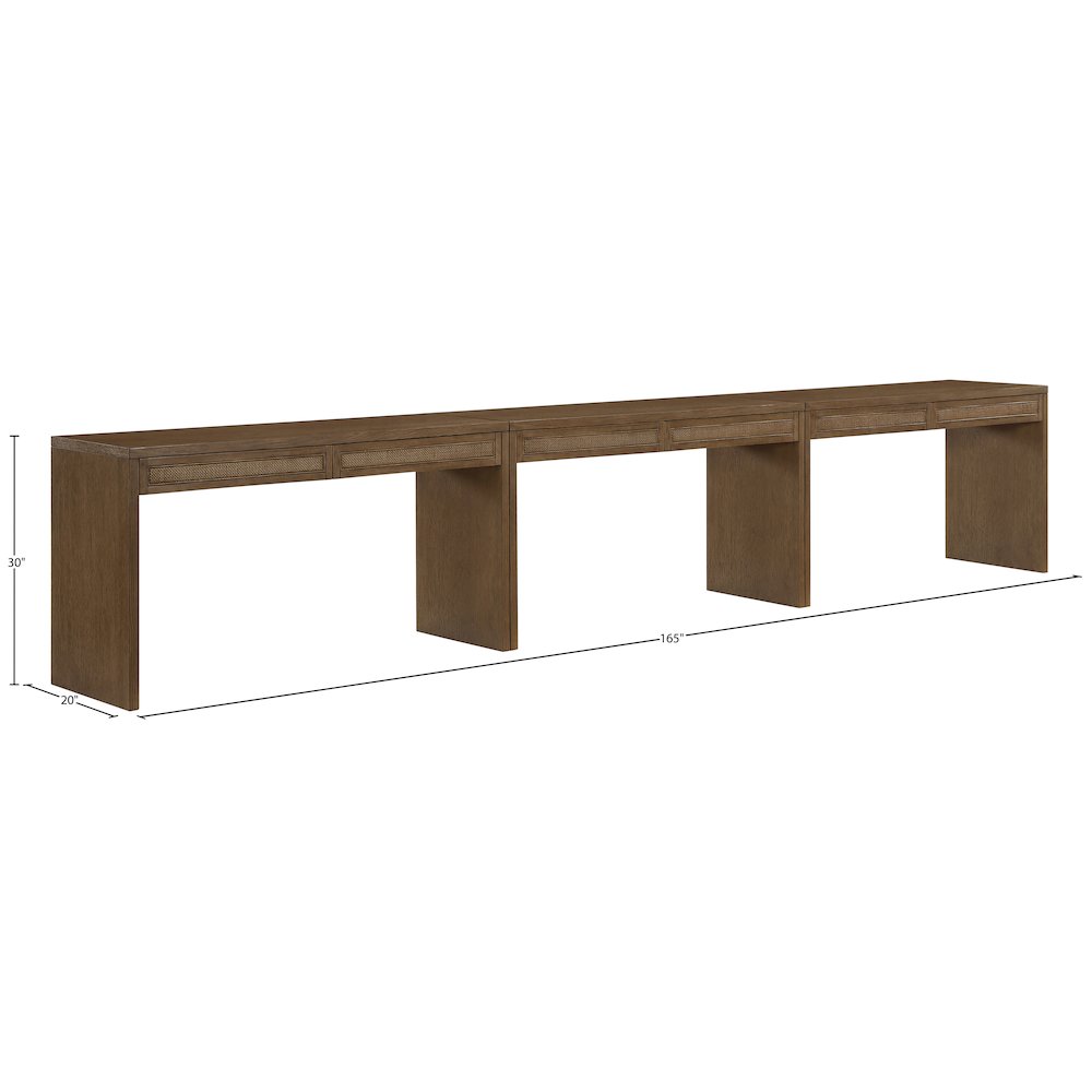 Avro Brown Solid Wood And Oak Veneer 3pc. Desk