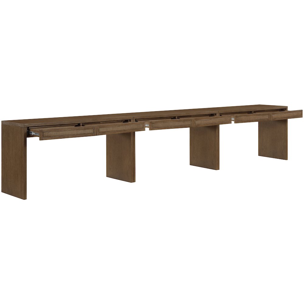 Avro Brown Solid Wood And Oak Veneer 3pc. Desk