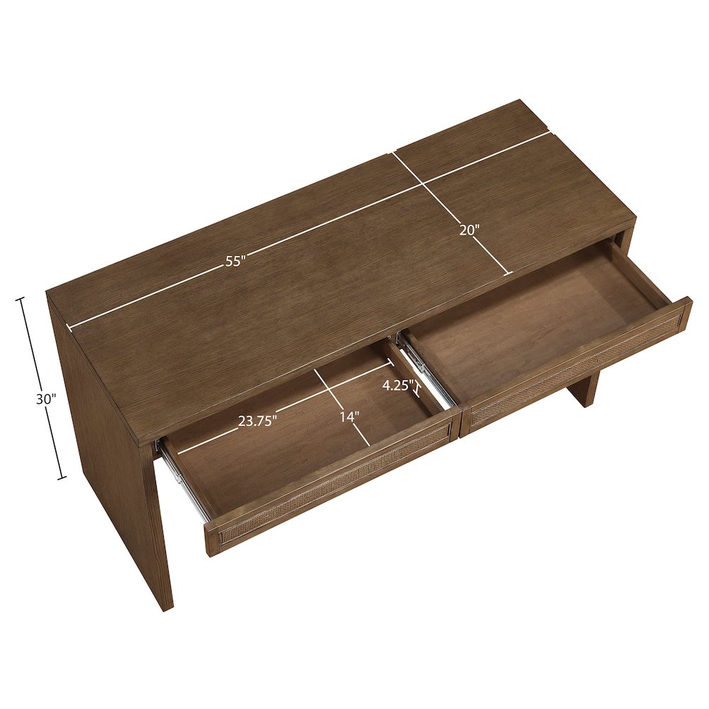 Avro Brown Solid Wood And Oak Veneer Desk