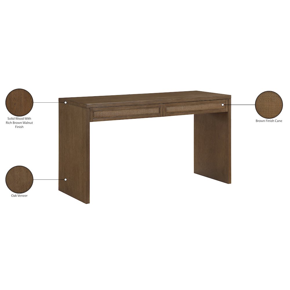 Avro Brown Solid Wood And Oak Veneer Desk