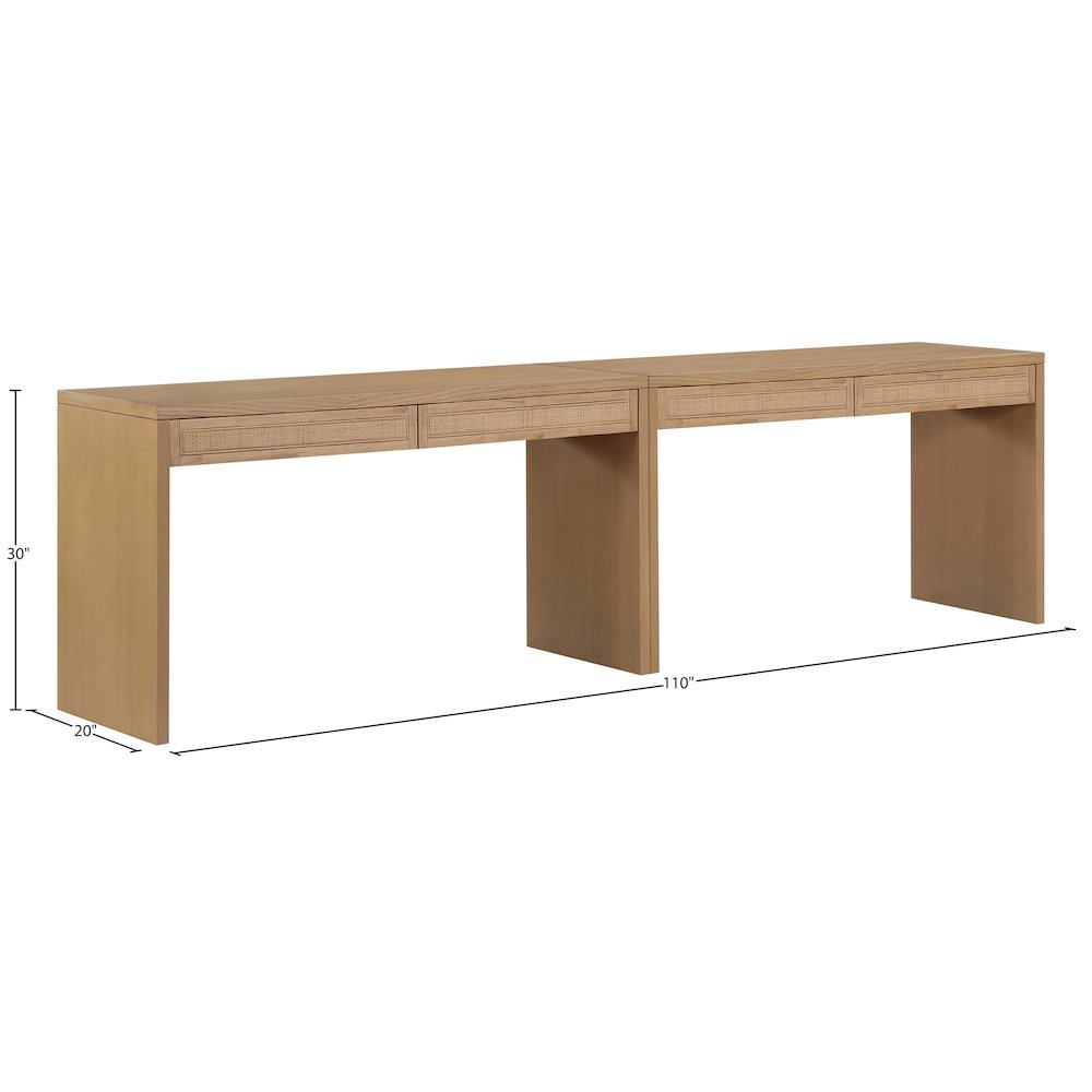 Avro Natural Solid Wood And Oak Veneer 2pc. Desk