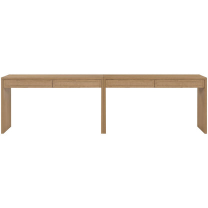 Avro Natural Solid Wood And Oak Veneer 2pc. Desk
