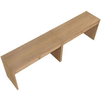 Avro Natural Solid Wood And Oak Veneer 2pc. Desk