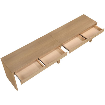 Avro Natural Solid Wood And Oak Veneer 2pc. Desk