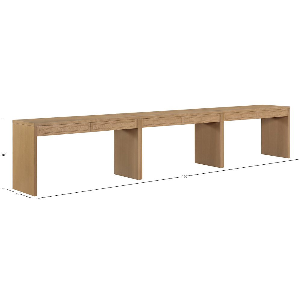 Avro Natural Solid Wood And Oak Veneer 3pc. Desk