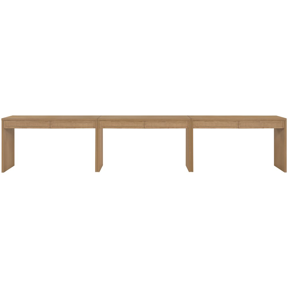 Avro Natural Solid Wood And Oak Veneer 3pc. Desk