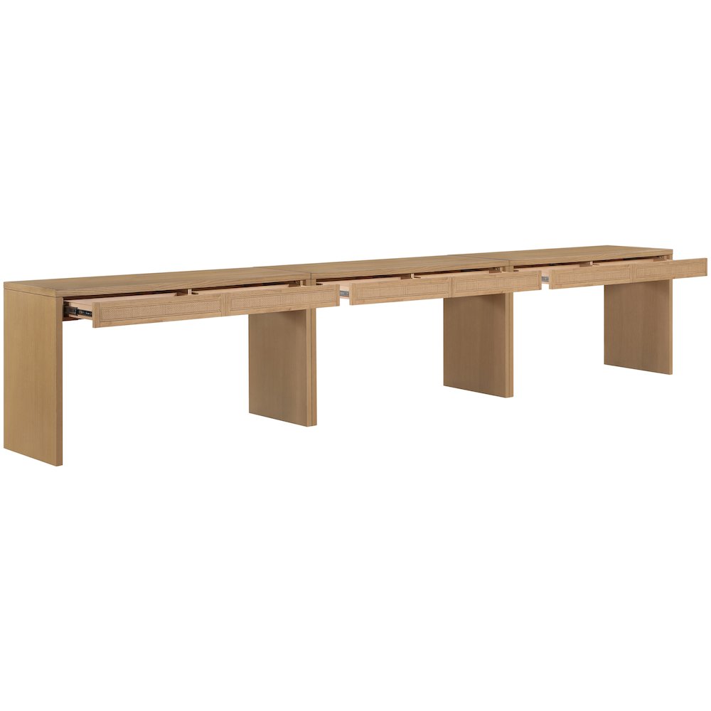 Avro Natural Solid Wood And Oak Veneer 3pc. Desk