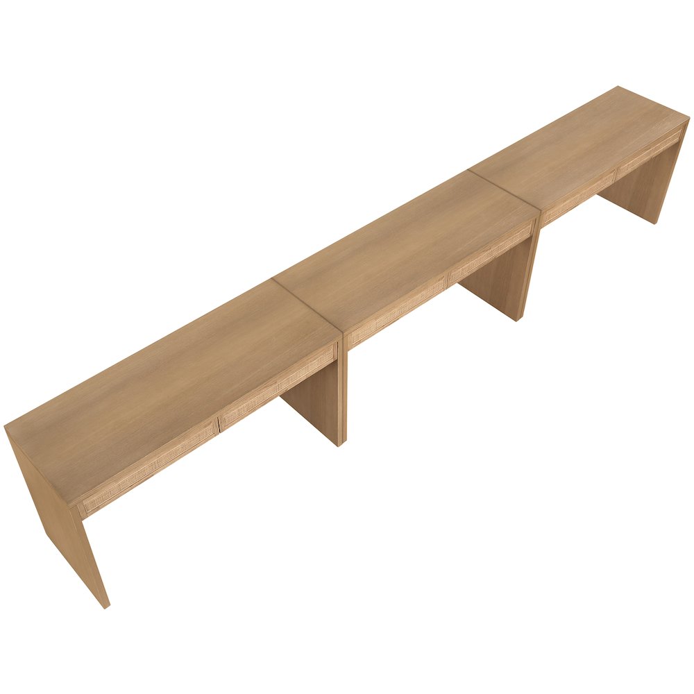 Avro Natural Solid Wood And Oak Veneer 3pc. Desk