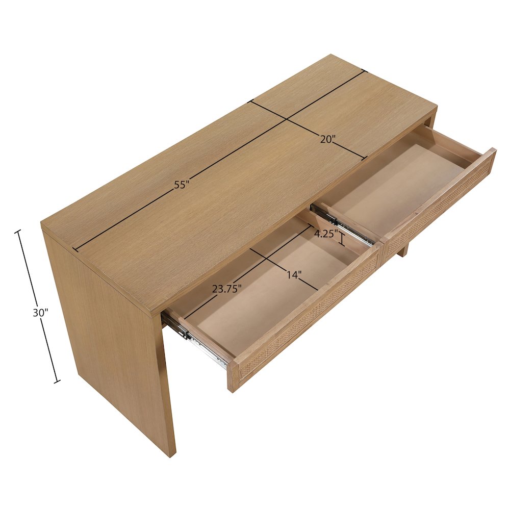Avro Natural Solid Wood And Oak Veneer Desk
