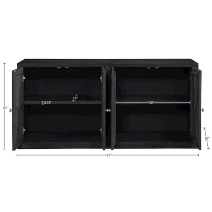 Vero Black Solid Wood And Oak Veneer 2pc. Sideboard/Buffet