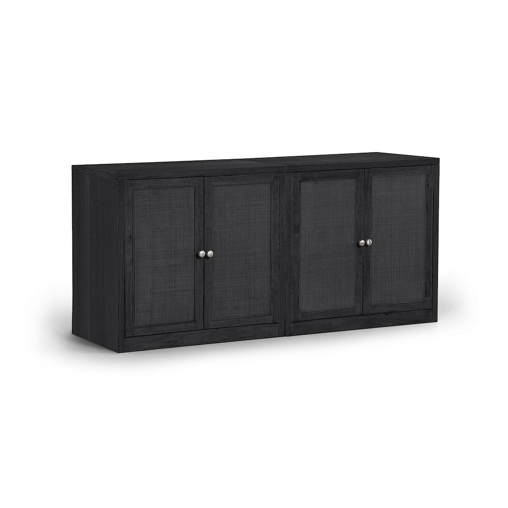 Vero Black Solid Wood And Oak Veneer 2pc. Sideboard/Buffet