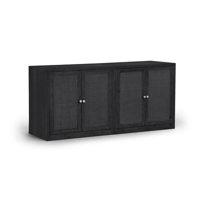 Vero Black Solid Wood And Oak Veneer 2pc. Sideboard/Buffet