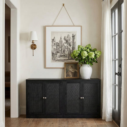 Vero Black Solid Wood And Oak Veneer 2pc. Sideboard/Buffet