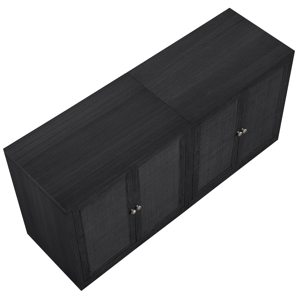 Vero Black Solid Wood And Oak Veneer 2pc. Sideboard/Buffet