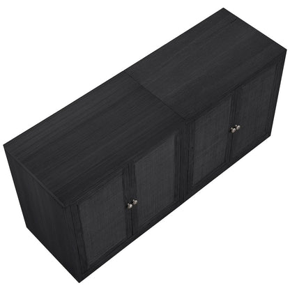 Vero Black Solid Wood And Oak Veneer 2pc. Sideboard/Buffet