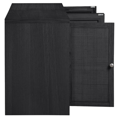 Vero Black Solid Wood And Oak Veneer 2pc. Sideboard/Buffet