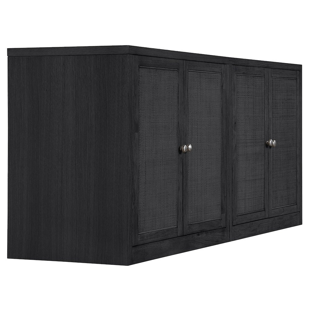 Vero Black Solid Wood And Oak Veneer 2pc. Sideboard/Buffet