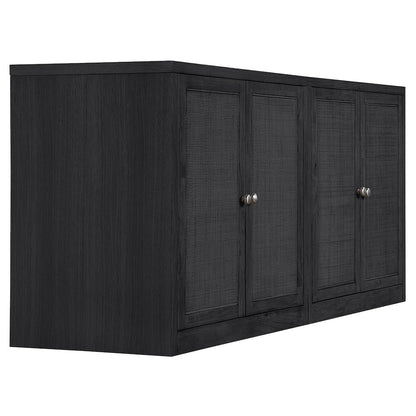 Vero Black Solid Wood And Oak Veneer 2pc. Sideboard/Buffet