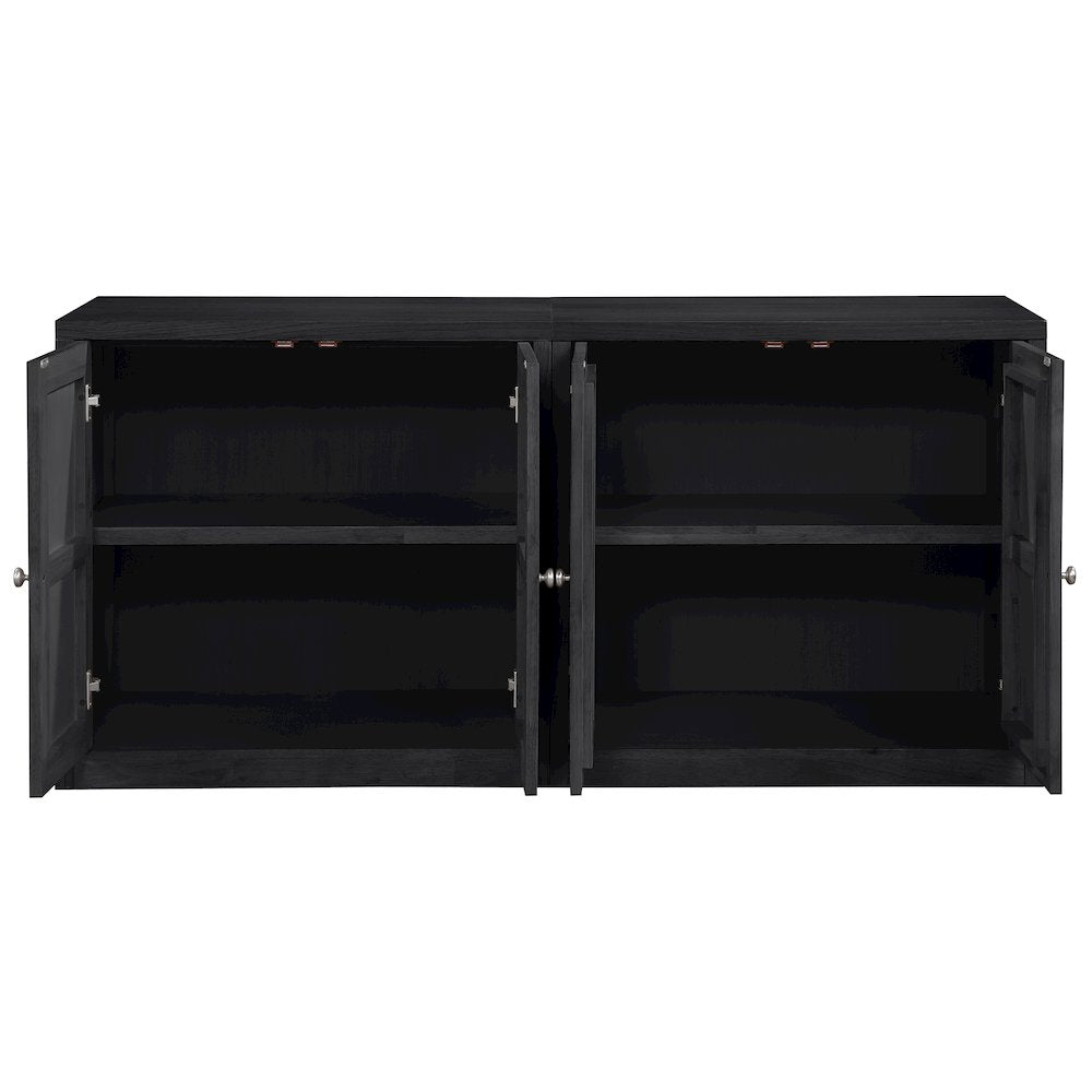 Vero Black Solid Wood And Oak Veneer 2pc. Sideboard/Buffet