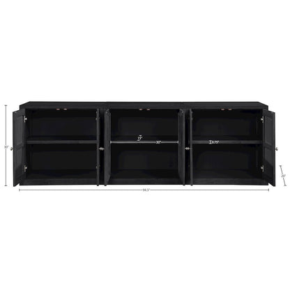 Vero Black Solid Wood And Oak Veneer 3pc. Sideboard/Buffet