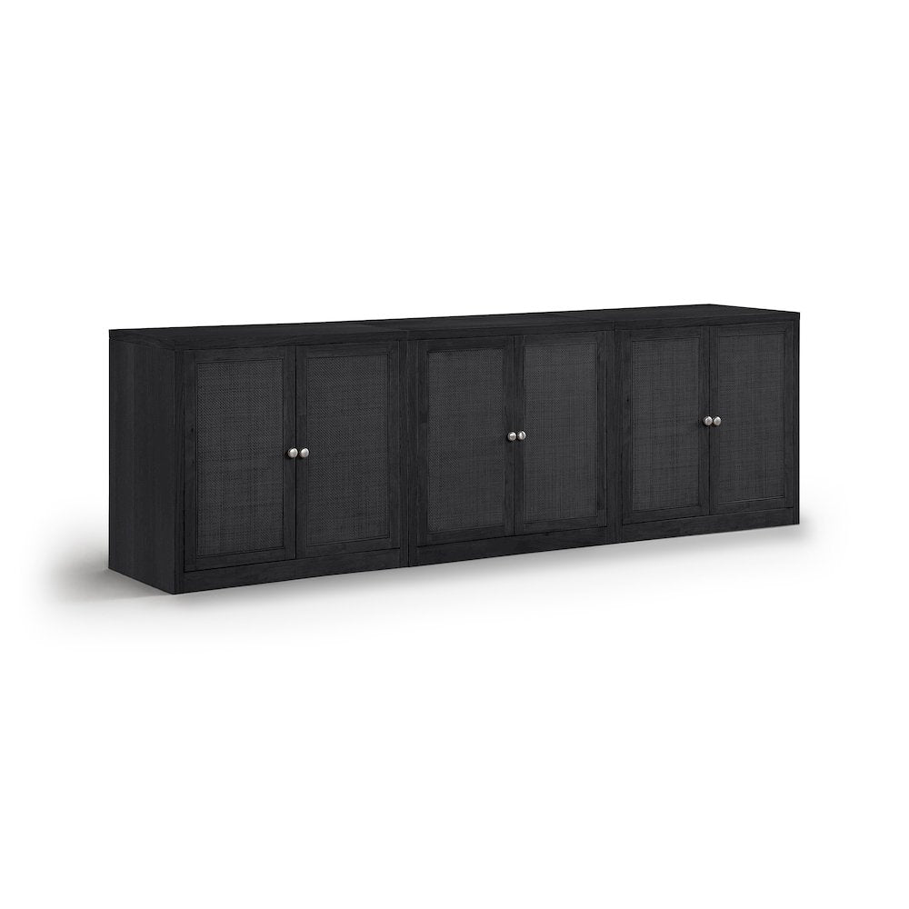Vero Black Solid Wood And Oak Veneer 3pc. Sideboard/Buffet