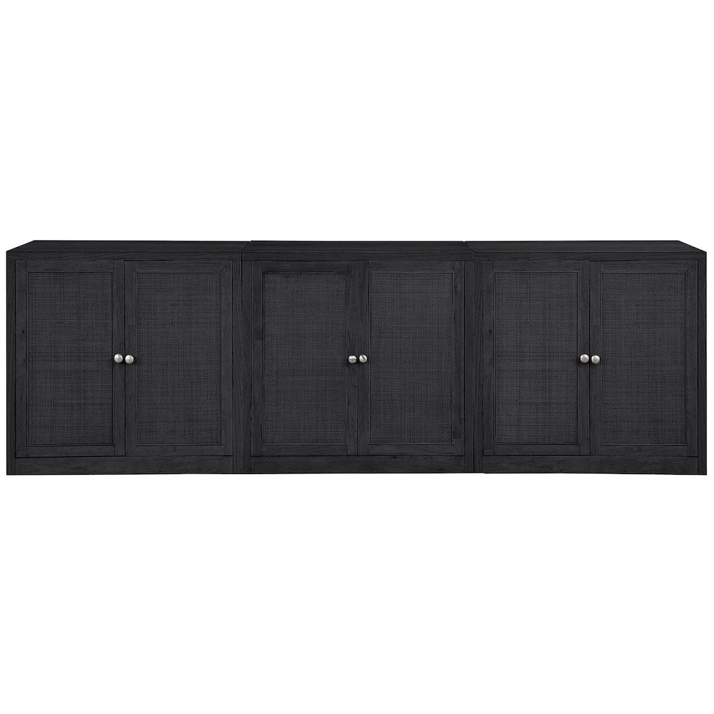 Vero Black Solid Wood And Oak Veneer 3pc. Sideboard/Buffet