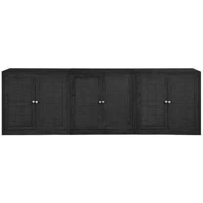 Vero Black Solid Wood And Oak Veneer 3pc. Sideboard/Buffet